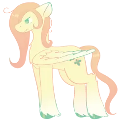Size: 1444x1417 | Tagged: safe, artist:clandestine, derpibooru import, fluttershy, pegasus, pony, alternate cutie mark, angry, blue eyes, closed mouth, colored wings, cutie mark, derpibooru exclusive, female, floppy ears, folded wings, g4, gradient mane, gradient tail, gradient wings, hooves, image, leg gradient, long mane, long tail, looking down, mare, pink mane, pink tail, png, simple background, solo, standing, tail, transparent background, unshorn fetlocks, wavy mane, wavy tail, wings, yellow coat