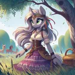 Size: 1024x1024 | Tagged: safe, ai content, derpibooru import, machine learning generated, derpy hooves, horse, cyrillic, image, jpeg, leaves, russian, slavic, solo, tree