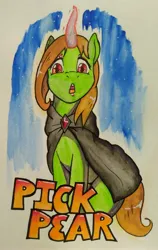 Size: 2546x4027 | Tagged: safe, artist:edgarkingmaker, derpibooru import, oc, unofficial characters only, badge, female, image, jpeg, solo, traditional art, watercolor painting