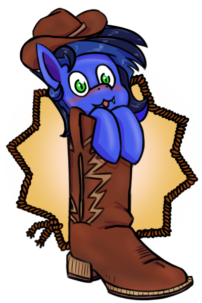 Size: 800x1200 | Tagged: safe, artist:sugardotxtra, derpibooru import, oc, oc:guard cobalt flash, bat pony, bat pony oc, bat wings, boots, clothes, commission, cowboy boots, cowboy hat, cute, hat, image, png, shoes, wings, ych result