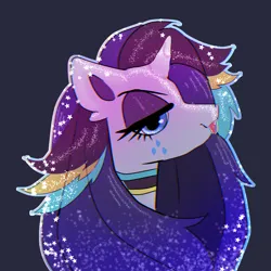 Size: 1280x1280 | Tagged: safe, artist:peanutfrogy, derpibooru import, rarity, pony, unicorn, alternate hairstyle, alternative cutie mark placement, bust, choker, chromatic aberration, colored ears, cute, ear fluff, eyeshadow, fabulous, facial markings, female, goth, gothic, horn, image, makeup, png, raribetes, sassy, simple background, solo, solo female, stars, stupid sexy rarity, tongue out