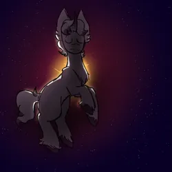 Size: 755x755 | Tagged: safe, artist:titansbiggestfan123, derpibooru import, ponified, pony, unicorn, 2024 solar eclipse, blank flank, colored hooves, eyes closed, gradient horn, horn, image, male, moon, png, solarballs, solo, space, stallion, stars, sun, unshorn fetlocks
