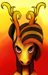 Size: 1100x1700 | Tagged: safe, artist:reamina, derpibooru import, oc, oc:equanimous cosmos, pony, antlers, bust, image, jpeg, portrait, solo