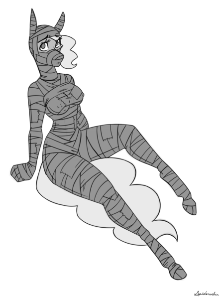 Size: 3600x4800 | Tagged: questionable, artist:spiderweber, derpibooru import, oc, oc:sylvia, unofficial characters only, anthro, earth pony, unguligrade anthro, absurd resolution, black and white, bondage, bound and gagged, breasts, duct tape, erect nipples, eye clipping through hair, eyebrows, eyebrows visible through hair, female, gag, grayscale, image, looking at you, monochrome, mummification, mummified, nipple outline, png, reward, signature, simple background, sketch, solo, solo female, tape, tape bondage, tape gag, taped hands, white background, wrapped up