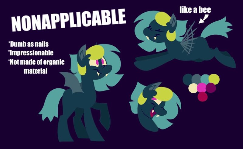 Size: 1337x823 | Tagged: safe, artist:partyponypower, derpibooru import, oc, oc:nonapplicable, unofficial characters only, bat pony, pony, bat pony oc, bat wings, color palette, colored pinnae, colored sclera, colored wings, eyes closed, fangs, flying, green coat, green mane, green tail, image, jpeg, lineless, looking back, male, motion lines, no catchlights, open mouth, open smile, pink eyes, profile, purple background, raised hoof, reference sheet, simple background, small wings, smiling, solo, spread wings, stallion, standing, tail, text, triality, two toned mane, white text, wings, yellow sclera
