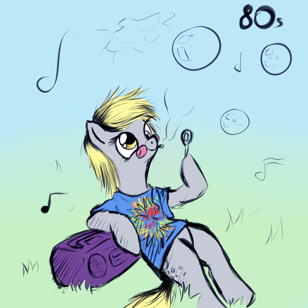 Size: 900x900 | Tagged: safe, artist:80s, derpibooru import, derpy hooves, boom box, bubble, bubble wand, drugs, g4, glasses, image, joint, marijuana, music notes, png