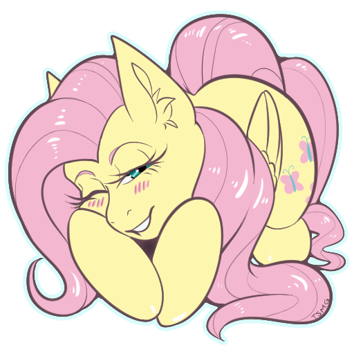 Size: 512x512 | Tagged: safe, artist:twoshoesmcgee, derpibooru import, fluttershy, pegasus, blushing, cute, g4, image, looking at you, png, solo, sticker