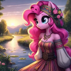 Size: 1024x1024 | Tagged: prompter needed, safe, ai content, derpibooru import, machine learning generated, pinkie pie, cyrillic, image, jpeg, russian, slavic