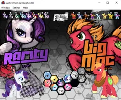 Size: 620x514 | Tagged: safe, ponerpics import, ponybooru import, applejack, big macintosh, fluttershy, king sombra, lyra heartstrings, pinkie pie, rainbow dash, rarity, spitfire, starlight glimmer, trixie, twilight sparkle, fighting is magic, character select, fan game, fighting game, fighting is magic suchromium, image, png