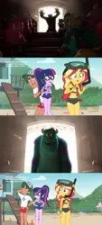 Size: 1360x2996 | Tagged: safe, derpibooru import, editor:incredibubbleirishguy, sci-twi, timber spruce, twilight sparkle, equestria girls, equestria girls series, unsolved selfie mysteries, disappointed, female, image, james p. sullivan, male, monsters inc., monsters university, png, scared, sci-twi swimsuit, shipping, straight, sunset shimmer swimsuit, sunset shimmer's beach shorts swimsuit, timbertwi