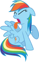 Size: 3000x4719 | Tagged: safe, artist:cloudy glow, derpibooru import, rainbow dash, pegasus, pony, over a barrel, disgusted, eyes closed, female, g4, image, png, simple background, solo, tongue out, transparent background, vector