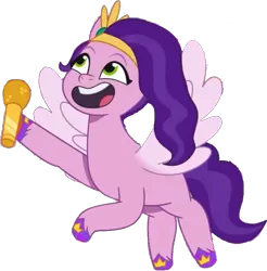 Size: 710x721 | Tagged: episode needed, safe, derpibooru import, edit, edited screencap, editor:pascalmulokozi2, screencap, pipp petals, pegasus, g5, background removed, female, image, microphone, not a vector, png, solo