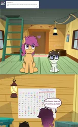 Size: 1280x2072 | Tagged: safe, artist:goweegee, derpibooru import, scootaloo, oc, oc:weegee, pony, colt, foal, glasses, image, male, older, png, tumblr:ask-adultscootaloo