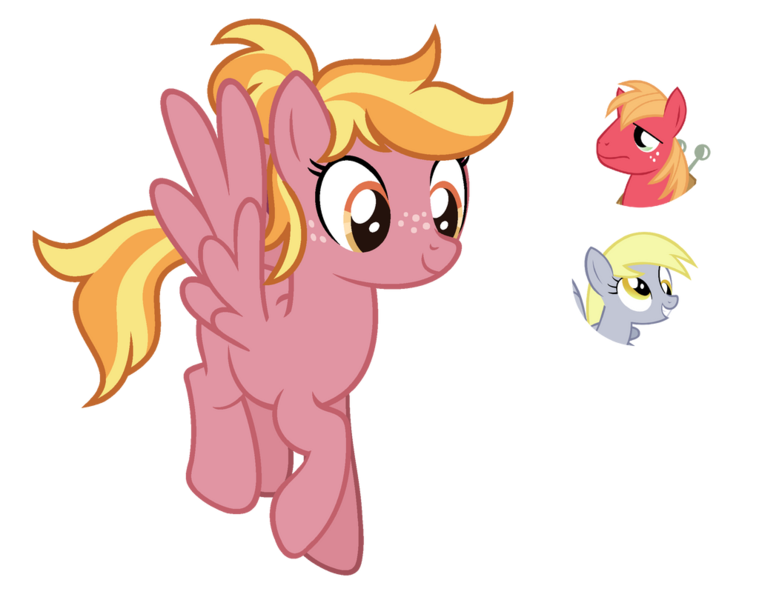 Size: 1024x810 | Tagged: safe, artist:sapphiretwinkle, derpibooru import, big macintosh, derpy hooves, oc, pegasus, pony, female, image, mare, offspring, parent:big macintosh, parent:derpy hooves, parents:derpymac, png, simple background, transparent background