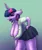 Size: 475x571 | Tagged: suggestive, artist:ismyaltaccount, derpibooru import, twilight sparkle, anthro, big breasts, breasts, cleavage, clothes, female, floppy ears, hanging breasts, horn, huge breasts, image, impossibly large breasts, large butt, out of breath, png, simple background, skirt, solo, solo female, sweat, torpedo tits