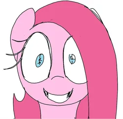 Size: 828x803 | Tagged: safe, artist:datte-before-dawn, ponerpics import, pinkie pie, earth pony, pony, female, image, looking at you, mare, pinkamena diane pie, png, simple background, smiling, solo, white background, wide eyes