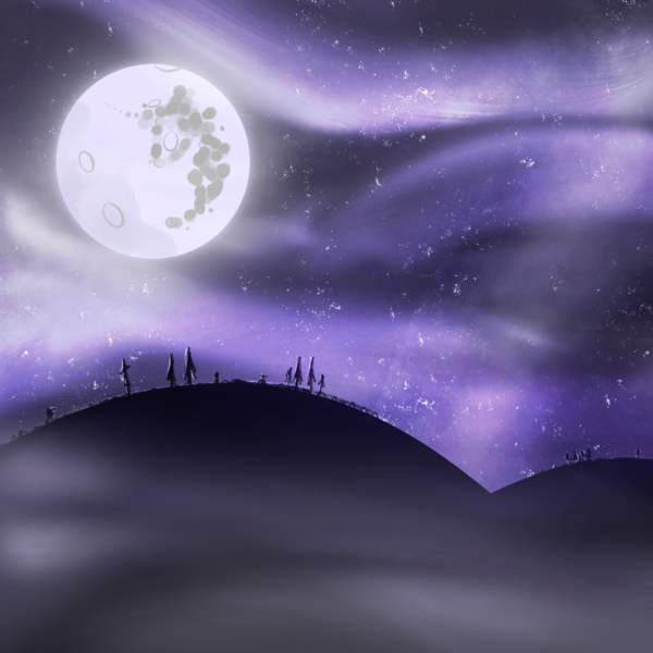 Size: 2048x2048 | Tagged: safe, artist:knife smile, derpibooru import, commission, image, moon, mountain, mountain range, no pony, png, stars