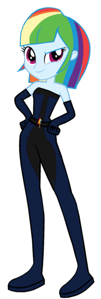 Size: 522x1532 | Tagged: safe, artist:sunsetshimmer333, derpibooru import, rainbow dash, human, equestria girls, alternate hairstyle, g4, image, looking at you, png, secret agent, simple background, solo, transparent background
