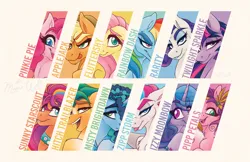 Size: 5100x3300 | Tagged: safe, artist:alzmariowolfe, derpibooru import, applejack, fluttershy, hitch trailblazer, izzy moonbow, pinkie pie, pipp petals, rainbow dash, rarity, sunny starscout, twilight sparkle, zipp storm, alicorn, earth pony, pegasus, pony, unicorn, g5, applejack (g5), fluttershy (g5), horn, image, mane five, mane six, mane six (g5), misty brightdawn, pinkie pie (g5), png, rainbow, rainbow dash (g5), rarity (g5), twilight sparkle (g5)