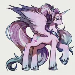 Size: 1600x1600 | Tagged: safe, artist:tkotu434, derpibooru import, starlight glimmer, alicorn, pony, alicornified, crown, female, g4, hoof shoes, horn, image, jewelry, jpeg, mare, peytral, princess shoes, race swap, raised hoof, regalia, solo, spread wings, starlicorn, wings, xk-class end-of-the-world scenario