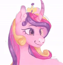 Size: 755x780 | Tagged: safe, artist:pasteljesterz, derpibooru import, princess cadance, alicorn, pony, bust, female, g4, image, jewelry, jpeg, mare, regalia, simple background, solo, white background