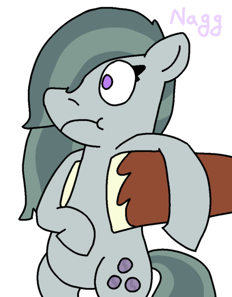 Size: 799x1024 | Tagged: safe, artist:naggfruit, derpibooru import, marble pie, trouble shoes, pony, behold, crack shipping, female, holding a pony, image, male, marbleshoes, png, shipping, simple background, straight