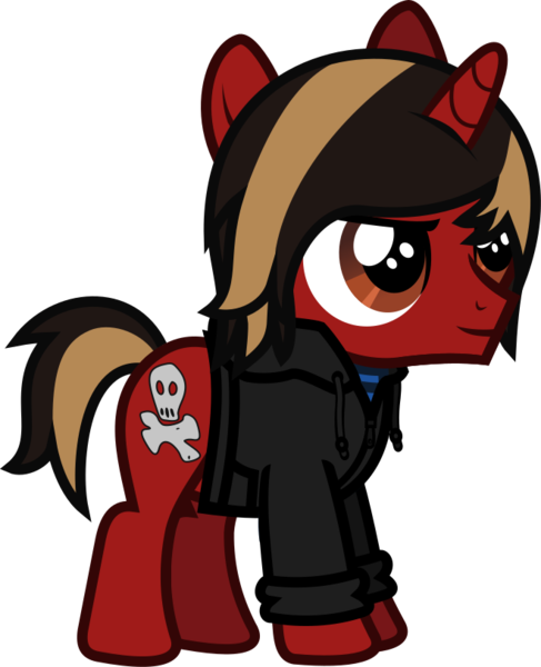 Size: 660x813 | Tagged: safe, artist:lightningbolt, derpibooru import, ponified, pony, unicorn, .svg available, all time low, clothes, colt, derpibooru exclusive, dyed mane, dyed tail, foal, hood, hoodie, horn, image, jack barakat, male, png, shirt, show accurate, simple background, smiling, solo, standing, tail, transparent background, undershirt, vector