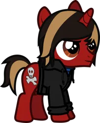 Size: 660x813 | Tagged: safe, artist:lightningbolt, derpibooru import, ponified, pony, unicorn, .svg available, all time low, clothes, colt, derpibooru exclusive, dyed mane, dyed tail, foal, hood, hoodie, horn, image, jack barakat, male, png, shirt, show accurate, simple background, smiling, solo, standing, tail, transparent background, undershirt, vector