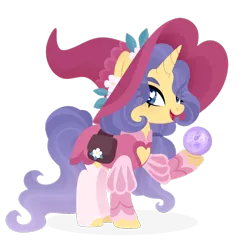 Size: 1920x1844 | Tagged: safe, artist:kabuvee, derpibooru import, oc, unofficial characters only, pony, unicorn, clothes, dress, female, hat, horn, image, mare, png, simple background, solo, transparent background, witch hat