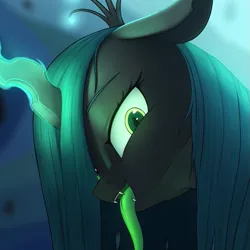 Size: 625x625 | Tagged: editor needed, safe, anonymous editor, artist:shydale edits, derpibooru import, edit, queen chrysalis, changeling, changeling queen, cropped, cropped porn, female, image, png, sfw edit, solo, tongue out