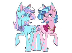 Size: 3508x2613 | Tagged: safe, artist:sugar lollipop, derpibooru import, oc, unofficial characters only, earth pony, pony, adoptable, colored, conjoined, conjoined twins, cute, image, paypal, png, selling, siblings, simple background, transparent background, twins, ufo