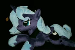 Size: 6240x4160 | Tagged: safe, artist:psychoshy_bc1q, ponerpics import, ponybooru import, princess luna, alicorn, bokeh, cute, female, flashlight, image, irl, jpeg, night, photo, plushie, s1 luna, solo