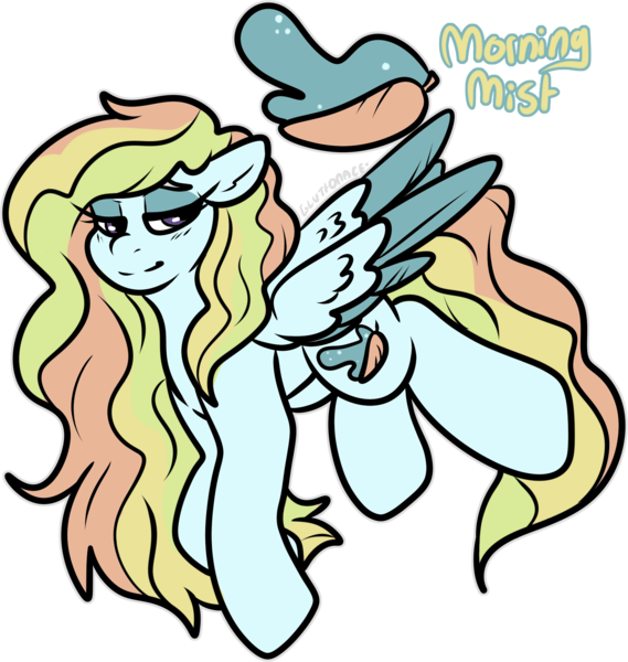 Size: 1648x1738 | Tagged: safe, artist:sexygoatgod, derpibooru import, oc, oc:morning mist, unofficial characters only, pegasus, pony, adoptable, female, image, parent:fleur-de-lis, parent:vapor trail, parents:fleurtrail, png, simple background, solo, transparent background