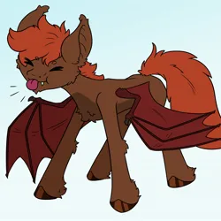 Size: 1964x1964 | Tagged: safe, artist:zackwhitefang, derpibooru import, oc, unofficial characters only, bat pony, pony, :p, bat pony oc, bat wings, gradient background, image, jpeg, solo, tongue out, wings