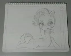 Size: 6482x5116 | Tagged: safe, derpibooru import, rarity, unicorn, cute, g4, horn, image, jpeg, pencil drawing, sketch, solo, traditional art