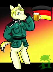 Size: 730x985 | Tagged: safe, artist:mistyrainbowfleece, derpibooru import, ponified, earth pony, pony, bipedal, clothes, germany, hetalia, image, iron cross, male, nation ponies, png, solo