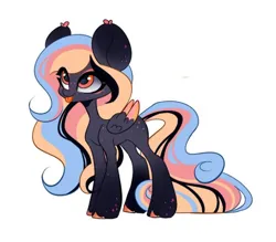 Size: 700x612 | Tagged: safe, artist:illkillux2, derpibooru import, oc, unofficial characters only, pegasus, pony, adoptable, auction, auction open, character, chibi, cute, dark skin, design, image, long hair, long mane, long tail, png, reference, sale, tail, tongue out