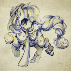 Size: 2000x2000 | Tagged: safe, artist:paipaipai163, derpibooru import, applejack, earth pony, pony, bridle, clothes, female, image, jpeg, mare, saddle, shoes, simple background, sneakers, tack, traditional art, white background