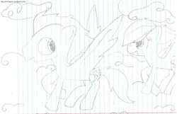 Size: 749x482 | Tagged: safe, artist:imthequeen, derpibooru import, rainbow dash, soarin', pegasus, pony, female, image, jpeg, male, mare, shipping, sketch, soarindash, stallion, straight, traditional art