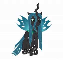 Size: 640x613 | Tagged: safe, artist:jazzhooves, derpibooru import, queen chrysalis, changeling, changeling queen, g5, fangs, female, g4, g4 to g5, generation leap, image, jpeg, missing accessory, simple background, solo, white background
