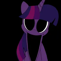 Size: 1080x1080 | Tagged: safe, artist:plum, edit, twilight sparkle, twilight sparkle (alicorn), alicorn, pony, empty eyes, female, horn, image, mare, mlp infection, nightmare fuel, open mouth, png, smiling at you, solo