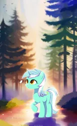 Size: 1280x2091 | Tagged: safe, artist:nnaly, derpibooru import, lyra heartstrings, pony, unicorn, aura, depth of field, female, g4, horn, image, mare, png, solo