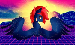 Size: 1995x1200 | Tagged: safe, artist:majesticwhalequeen, derpibooru import, oc, oc:whiplash, pegasus, pony, female, image, jpeg, mare, solo, spread wings, wings