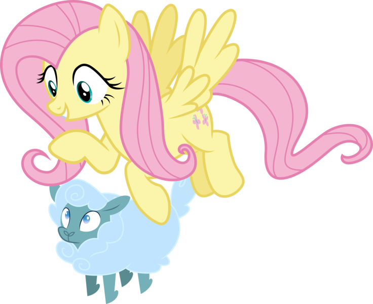 Size: 3681x3000 | Tagged: safe, artist:cloudy glow, derpibooru import, fluttershy, pegasus, sheep, .ai available, ewe, female, g4, image, png, simple background, transparent background, vector
