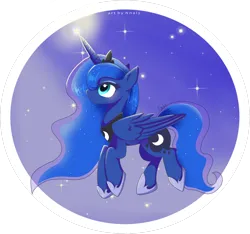 Size: 4342x4066 | Tagged: safe, artist:nnaly, derpibooru import, princess luna, alicorn, pony, absurd resolution, crown, cute, ethereal mane, ethereal tail, female, folded wings, g4, hoof shoes, horn, image, jewelry, lunabetes, mare, open mouth, open smile, peytral, png, princess shoes, profile, regalia, side view, signature, simple background, smiling, solo, stars, tail, transparent background, wings