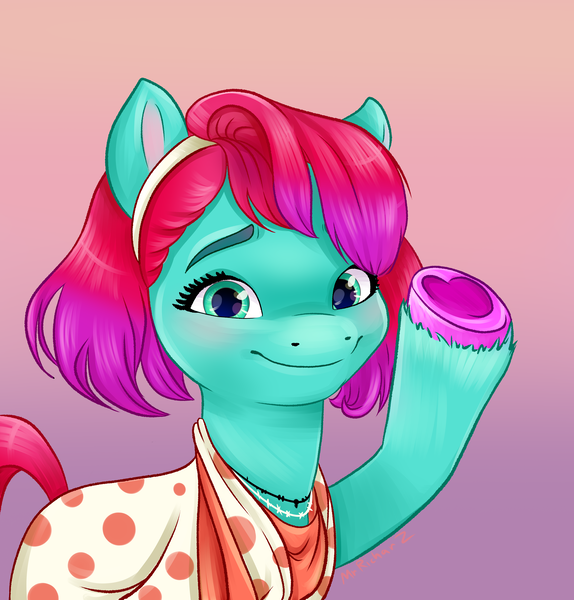 Size: 5555x5803 | Tagged: safe, artist:mrricharz, derpibooru import, earth pony, pony, g5, alternate universe, female, gradient background, image, jazz hooves, mare, png, solo