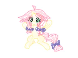 Size: 2000x1500 | Tagged: safe, artist:craftycirclepony, derpibooru import, oc, oc:crafty circles, unofficial characters only, pony, unicorn, bow, crayon drawing, cute, female, filly, foal, hair bow, happy, horn, image, png, raised leg, self portrait, simple background, sitting, sketch, solo, traditional art, white background