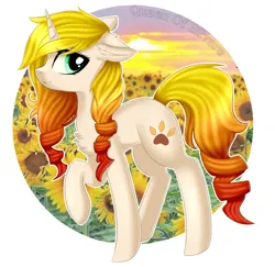 Size: 1363x1324 | Tagged: safe, artist:queenofsilvers, derpibooru import, oc, oc:sunshine blossom, unofficial characters only, pony, unicorn, chest fluff, commission, ear fluff, female, floppy ears, horn, image, looking at you, mare, png, profile, raised hoof, side view, smiling, smiling at you, solo, tail, unicorn oc