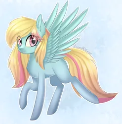 Size: 1180x1196 | Tagged: safe, artist:queenofsilvers, derpibooru import, oc, unofficial characters only, pegasus, pony, chest fluff, commission, ear fluff, eye clipping through hair, eyebrows, eyebrows visible through hair, female, image, looking at you, mare, pegasus oc, png, raised hoof, raised leg, signature, smiling, smiling at you, solo, spread wings, tail, wings