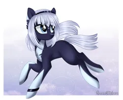 Size: 1977x1612 | Tagged: safe, artist:queenofsilvers, derpibooru import, oc, oc:yuna, unofficial characters only, earth pony, pony, art trade, blue coat, earth pony oc, eye clipping through hair, eyebrows, eyebrows visible through hair, female, image, looking sideways, mare, png, smiling, solo, tail, white mane